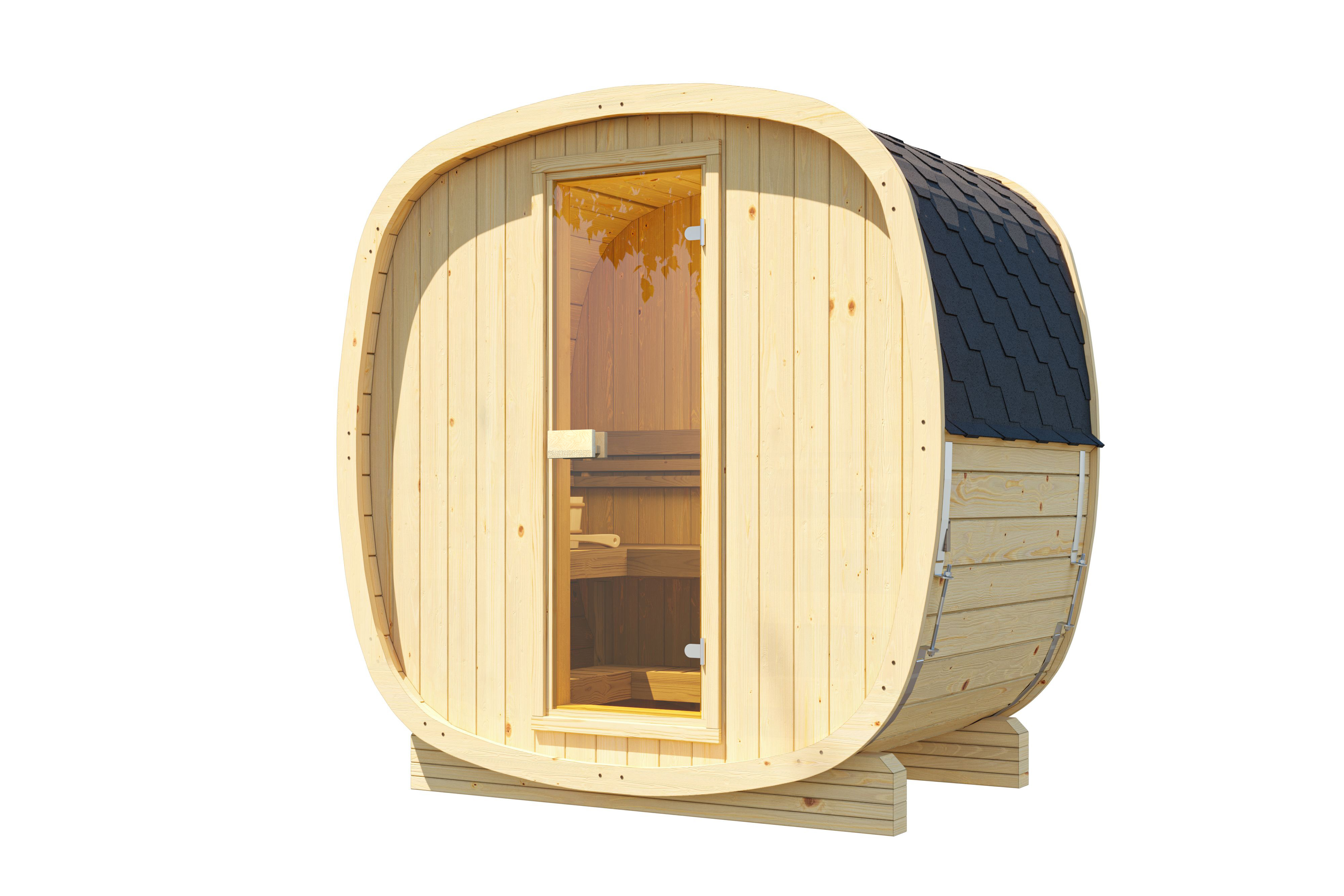 Outdoor Cube Sauna NordicSphere 130 – **Platin Version**